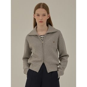 Rohan collar zip-up knit_Gray