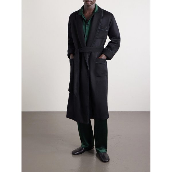 앙팡 리쉬 데프리메 로고 자수 벨티드 울 캐시미어 블렌드 가운 46376663162916449