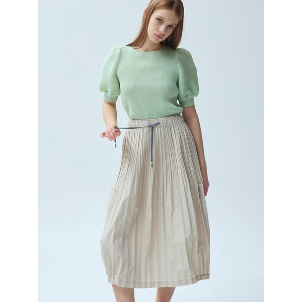 사이드 밴딩 플리츠 카고 스커트_2colors