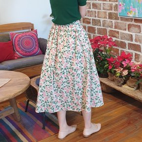 면100 후레아 롱 스커트 여름 썸머 나염 패턴 치마 빅사이즈 77 88 결혼식 하객룩