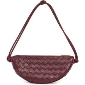 우먼 Bottega Veneta 하프 문 인트레치아토 레더 파우치 클러치 7219503