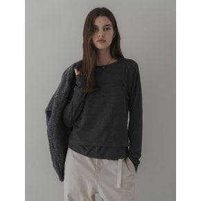 Almond layered t-shirt (charcoal)