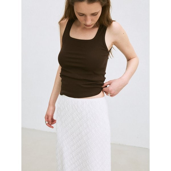 square neck tank top (brown)