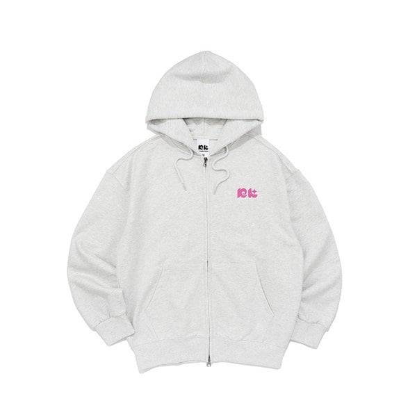 NK LOGO HOOD ZIP-UP (LIGHT MELANGE)