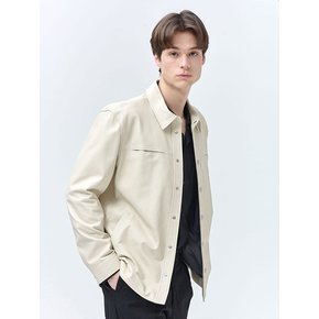 LAMBSKIN SHIRTS JACKET (IVORY)