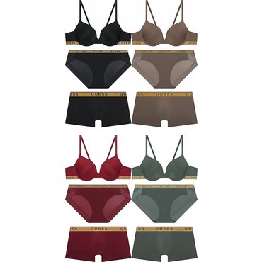 게스언더웨어 자가드 골드밴디드 심플 커플속옷세트CBR741MD741