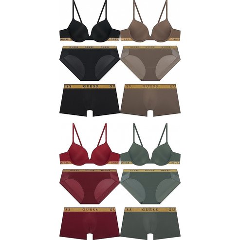 게스언더웨어 자가드 골드밴디드 심플 커플속옷세트CBR741MD741