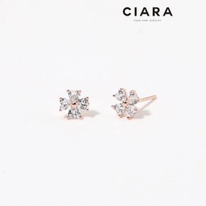 CIARA 14K Nazzano 클로버셰입 빅캐럿스톤 귀걸이(SilverPin)