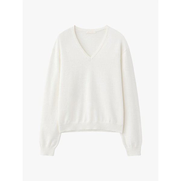 (우먼)코튼 캐시 브이넥 니트 - 4 COLOR