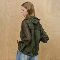 메쉬 블록 나일론 후드 윈드 점퍼 ZE09QJ007NH