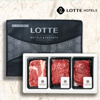 LOTTE HOTELS ][롯데호텔] 1등급 숙성 한우암소 선물세트 5호 1.2kg (등,불,국)