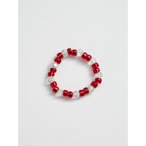 Red bead and crystal ring