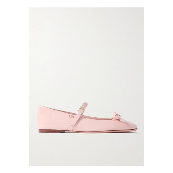 리본 장식 페이턴트 가죽 메리 제인 발레 플랫 1647597343294545