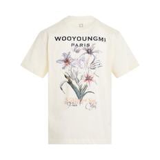 24SS 우영미 플라워 백로고 티셔츠 아이보리 W241TS06702I