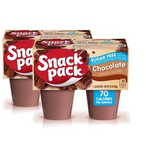  [해외직구] Snack Pack 스낵팩 무설탕 초콜릿 푸딩 컵 4입 2팩