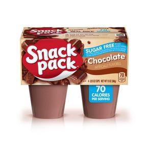 [해외직구] Snack Pack 스낵팩 무설탕 초콜릿 푸딩 컵 4입 2팩