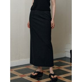 textured maxi skirt (black)