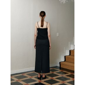 textured maxi skirt (black)