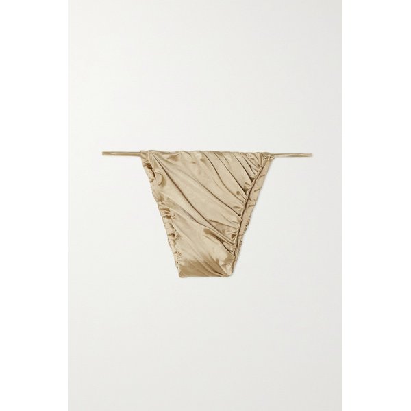 이사 볼더 Flash Ruched Stretch-satin Bikini Briefs 브라스 25185454455620813