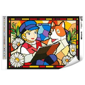 DIY 보석십자수 플란다스의개 들 꽃 우정 38x52 BS38-201