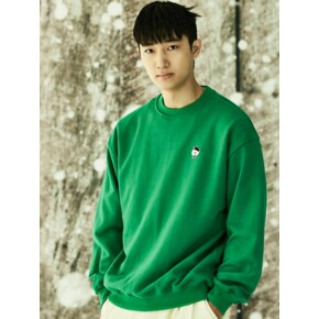 SIGNATURE PARISIAN LOGO COTTON SWEAT SHIRT GREEN