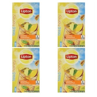 립톤 [해외직구]립톤 티 허니망고파인애플 그린티 3.6g 10입 4팩/ Lipton Iced Green Tea Honey 1.3oz