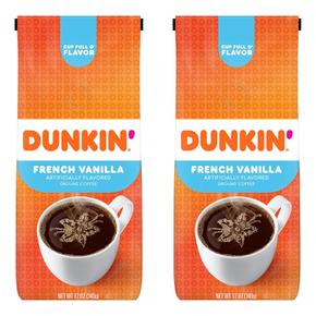 [해외직구] Dunkin Donuts 던킨도넛 프렌치 바닐라 그라운드 커피 340g 2팩 French Vanilla Flavored Ground 12oz