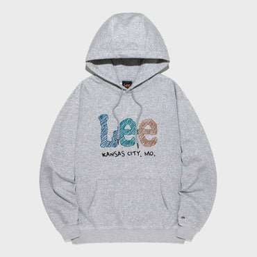 LEE 드로잉 트위치 로고 후드 그레이 LE2501HD05GR