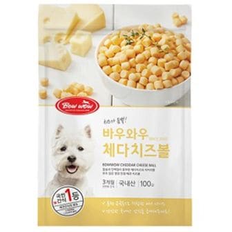 오너클랜 D17 애견간식 바우 치즈볼 (체다치즈) 100g