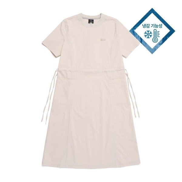 [여주점] N252WOP180 여성 프로즌큐브 라운드넥 원피스 OAK BEIGE