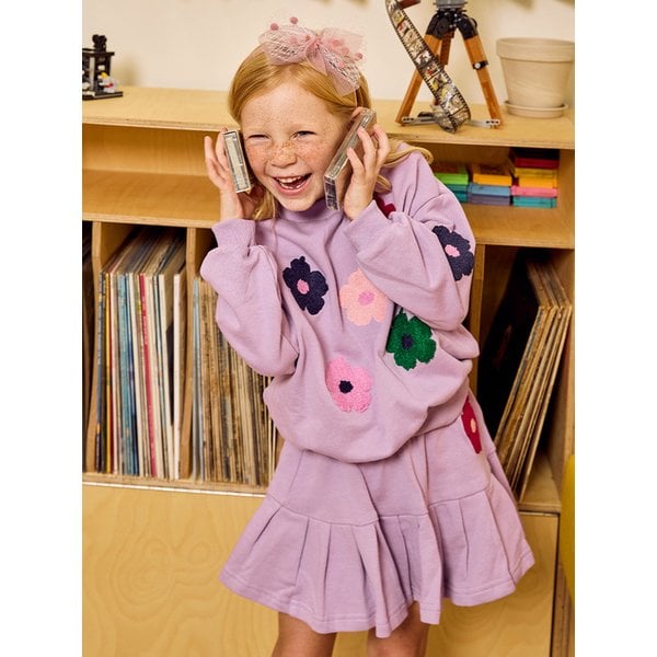 라벤더 플라워 스웻 스커트