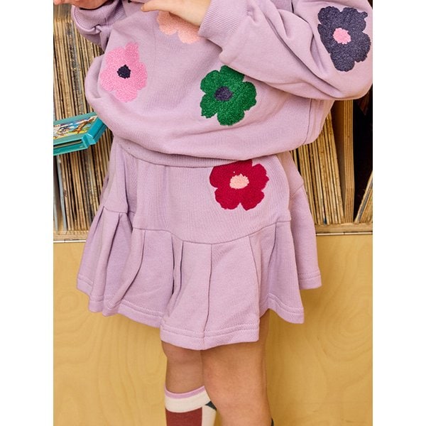 라벤더 플라워 스웻 스커트