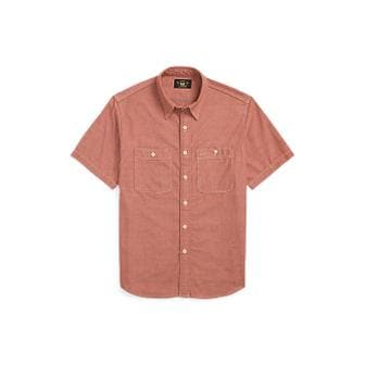 DOUBLE RL 셀비지 디테일 샴브레이 워크셔츠(MNRRWOV1N820057600)