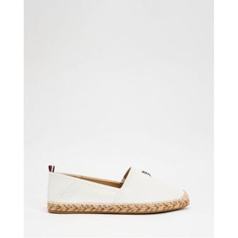 이스퀘어 5021619 Tommy Hilfiger Leather Flat Espadrilles - Womens Ecru