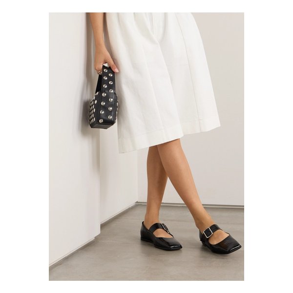 에이디 서니 크로커다일 이펙트 가죽 메리제인 발레리나 플랫 블랙 1647597340508028