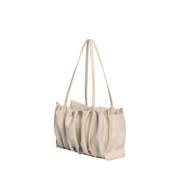 SHIRRING SQUARE SHOULDER BAG IVORY