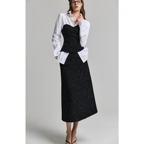 black tweed long skirt
