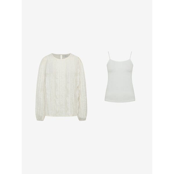 물결 프릴 블라우스 & 나시 SET (TMBAC1413)