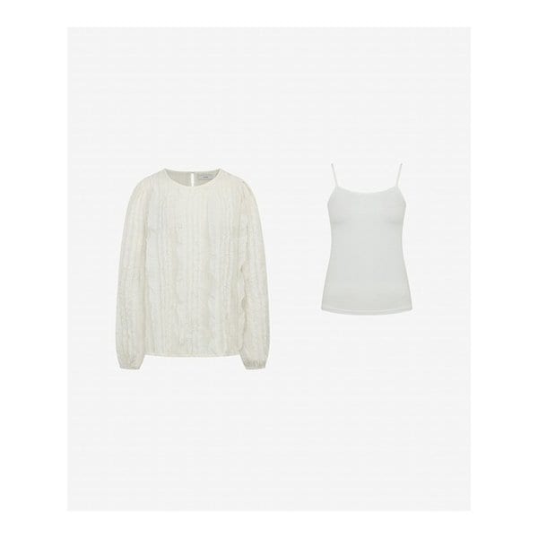 물결 프릴 블라우스 & 나시 SET (TMBAC1413)