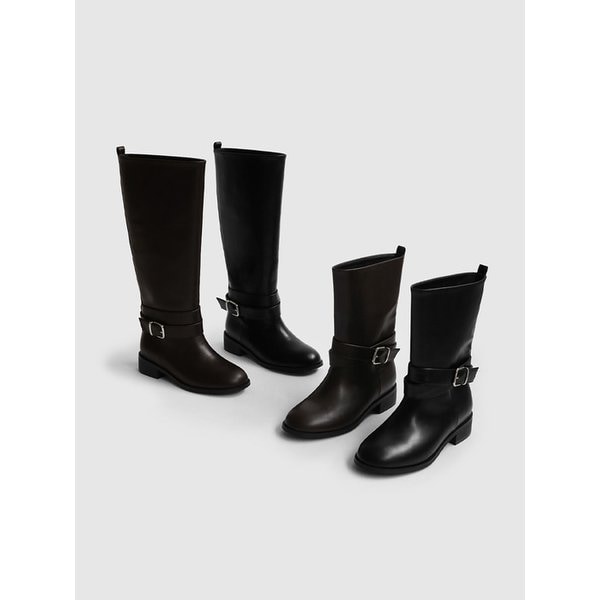 로미린 버클 스트랩 부츠 (3.5cm)