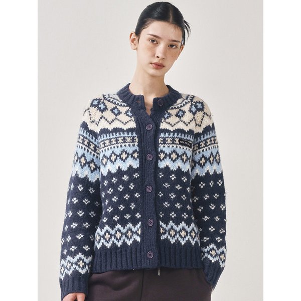 FAIR ISLE JACQUARD SWEATER CARDIGAN_NAVY
