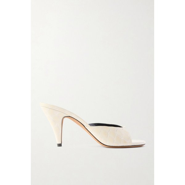 주드 헤이즈 크로커다일 가죽 뮬 크림 46376663163030674