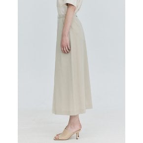 Coloration Pleats Skirt_Light Beige