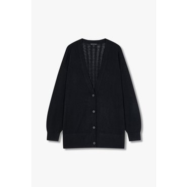 ARMANI EXCHANGE 여성 백 케이블 브이넥 롱 가디건( A425132503) 블랙