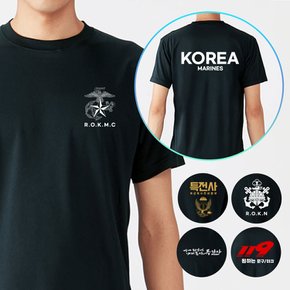 해병대 쿨론 ROKMC 로고형 MARINES 반팔티셔츠 블랙