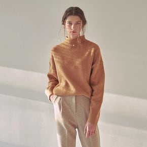 SOFT HALF NECK SWEATER_CAMEL