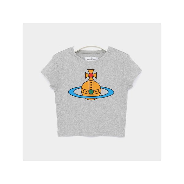 26SS ORB 빅 프린트 베이비 페루 반팔 여성 티셔츠 1G010018 J009C P001