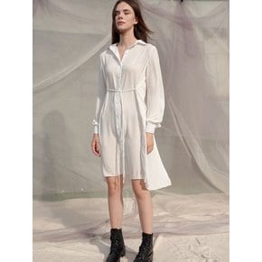 Four Season Back Pleats Chiffon Dress_White