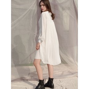 Four Season Back Pleats Chiffon Dress_White