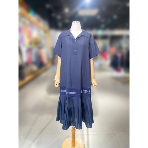 [여주점] 메쉬 라인 플리츠 원피스 (BAOPA2631)